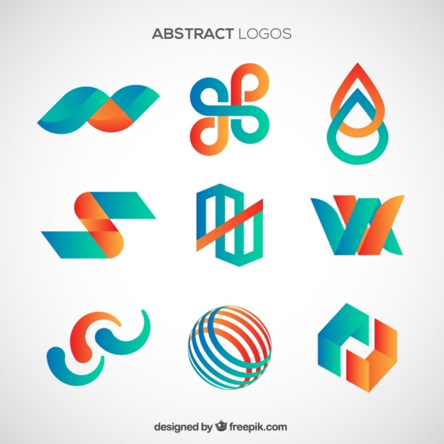 Verzameling van abstracte kleurrijke logo's