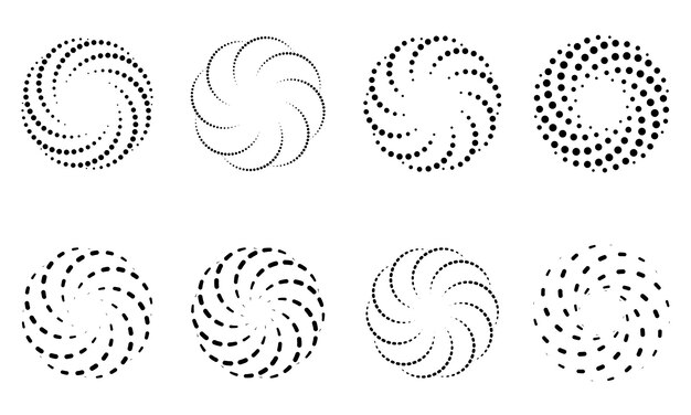 Verzameling van abstracte symbolen van punten cirkelvormen