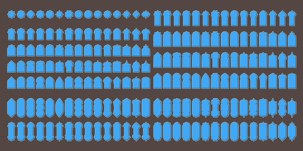 Verzameling van arabische ramen en bogen in oosterse stijl