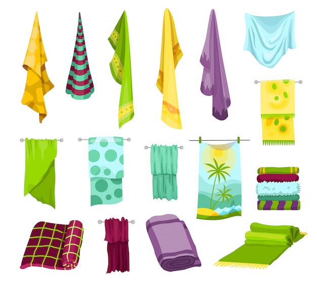 Vector verzameling van badhanddoeken.