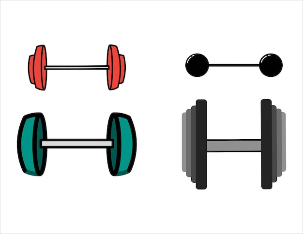 Verzameling van Barbell Gym Kleurrijke Vector