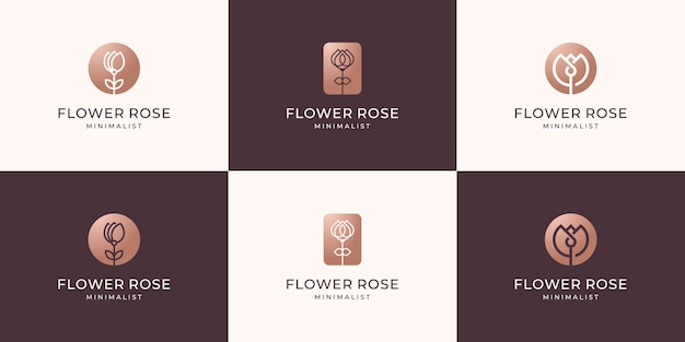 Verzameling van bloemen logo-ontwerp