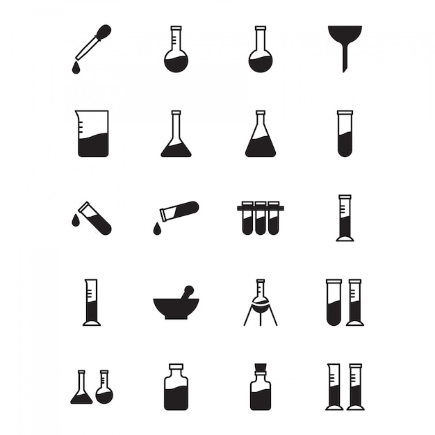 Verzameling van chemische lab pictogrammen