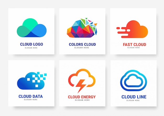 Verzameling van cloud logo-sjablonen