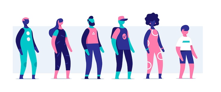Vector verzameling van coole mannelijke en vrouwelijke personages
