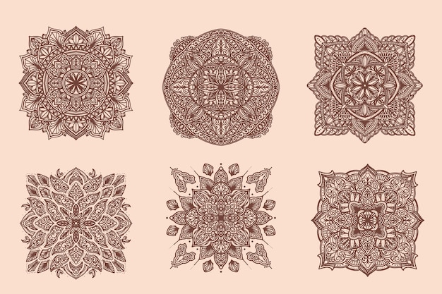 Verzameling van decoratieve luxe mandala-patronen