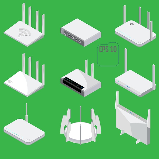 Vector verzameling van draadloze routers