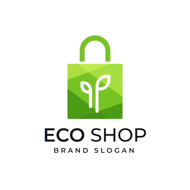 Verzameling van eco tas logo ontwerpsjabloon