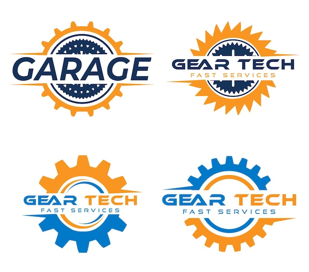 Verzameling van Gear Service logo, Gear tools logo vector ontwerpsjabloon, bedrijfslogo
