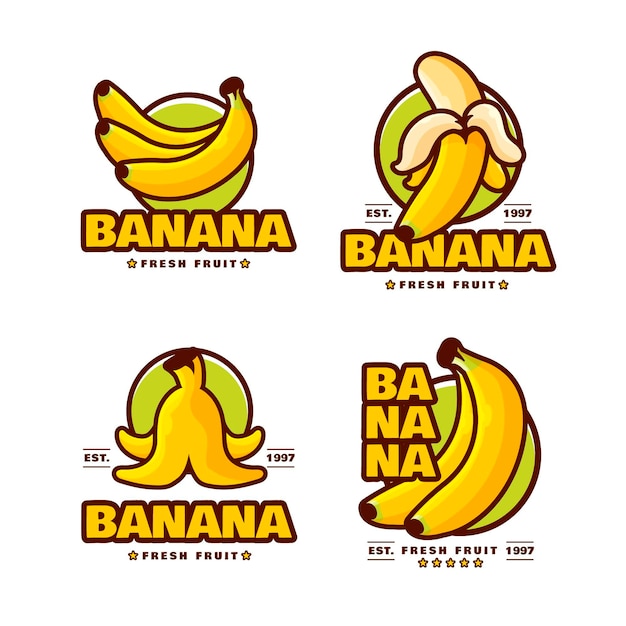 Verzameling van geïllustreerde bananenlogo's