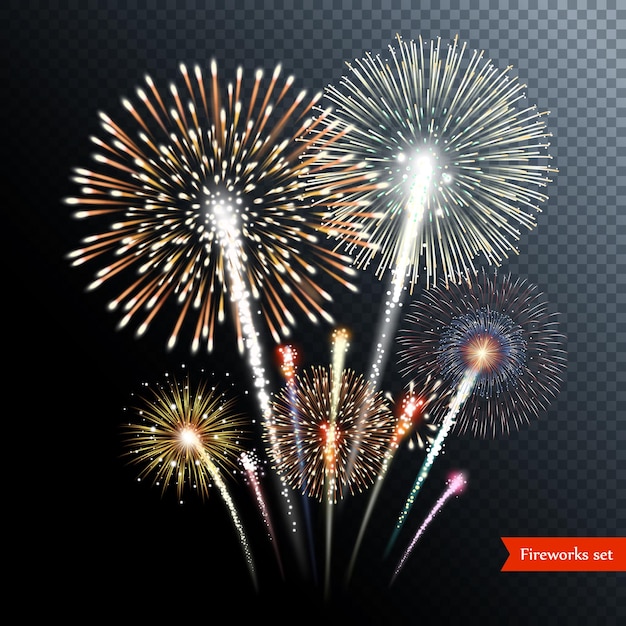 Verzameling van geïsoleerde vector vuurwerk
