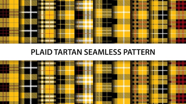 Verzameling van geruite tartan vector naadloze patroon