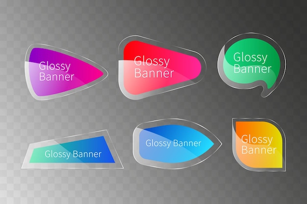 Vector verzameling van glanzende banners