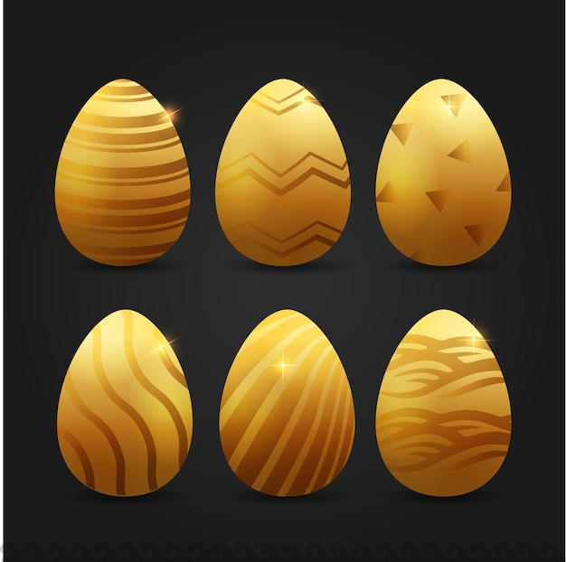 Verzameling van Golden Egg design Vector Luxe gouden ei elementen vector