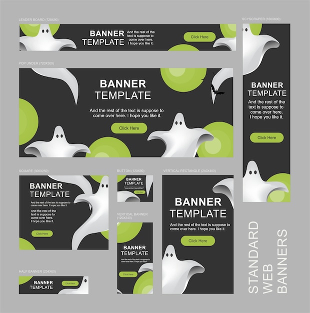 Verzameling van halloween banners