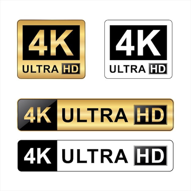 Verzameling van hd en ultra hd iconen vector illustratie