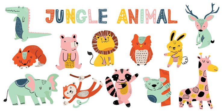 Vector verzameling van jungle dieren
