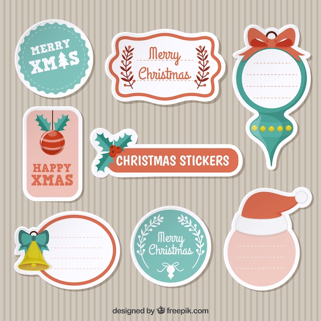 Verzameling van kerst stickers