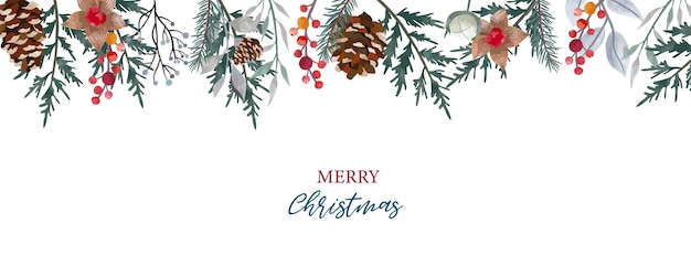 Verzameling van kerstmis achtergrond instellen met hulst bladeren, bloem, rendieren. bewerkbare vectorillustratie voor nieuwjaar uitnodiging, briefkaart en website banner