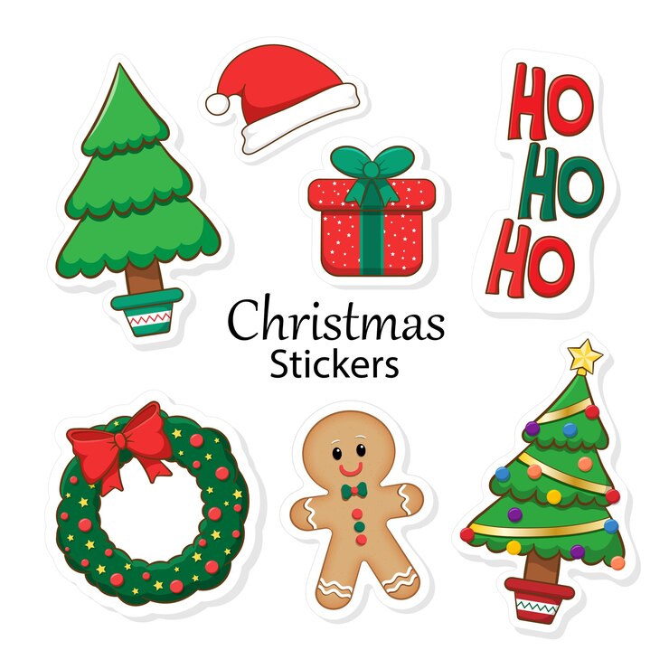 Verzameling van kerststickers