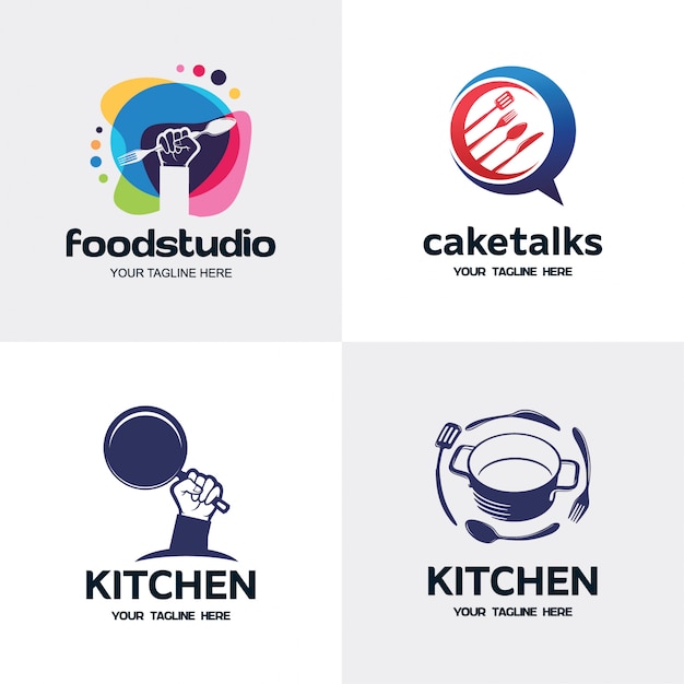 Verzameling van keuken Logo Set ontwerpsjabloon