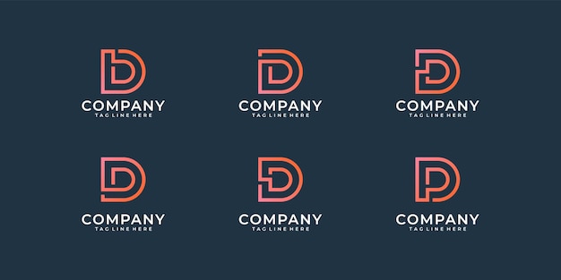 Verzameling van letter d logo ontwerp inspiratie sjabloon Goed voor pictogram merkidentiteit cirkel monogram en business