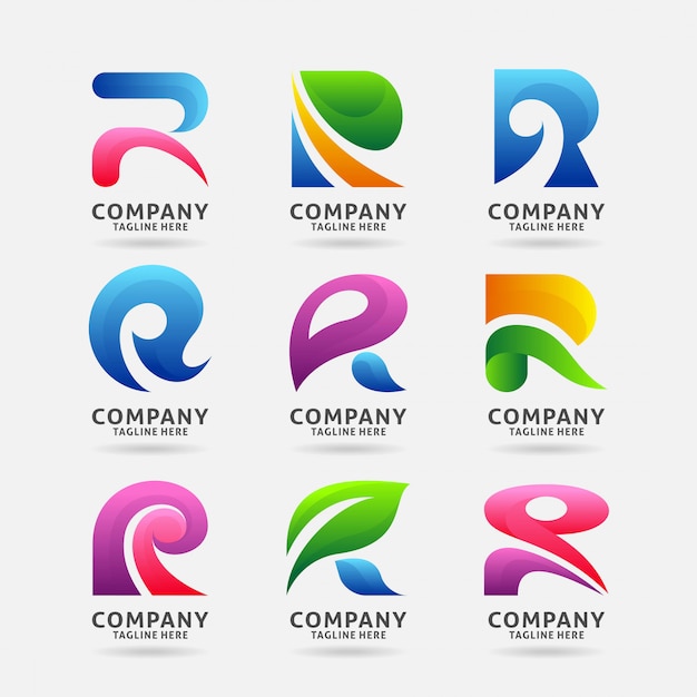 Verzameling van Letter R modern logo-ontwerp