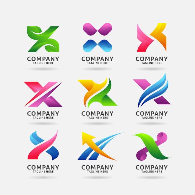 Verzameling van letter x moderne logo-ontwerp