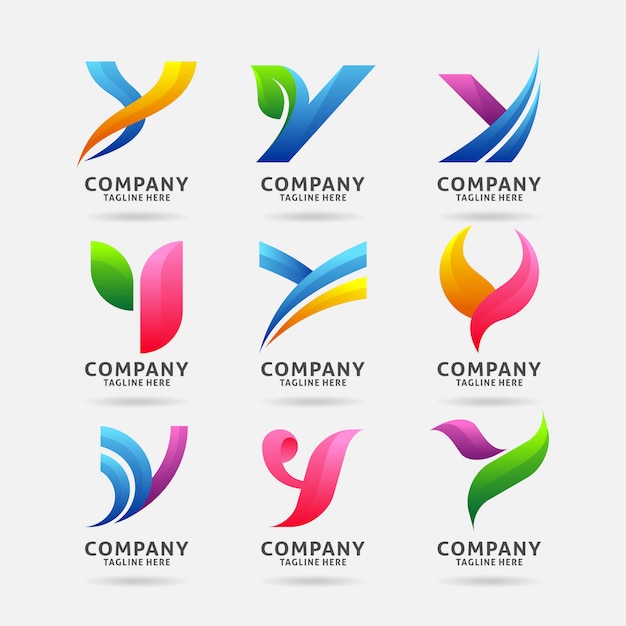 Verzameling van Letter Y moderne logo-ontwerp