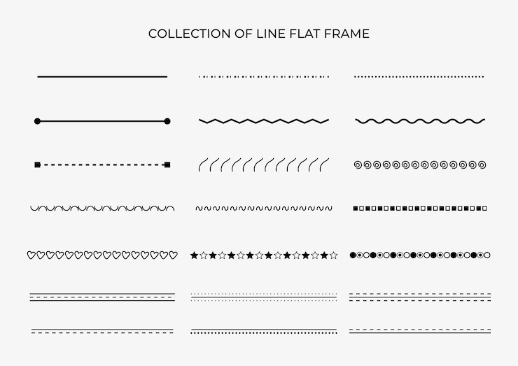Vector verzameling van lijn vlak frame elementen vector ontwerp