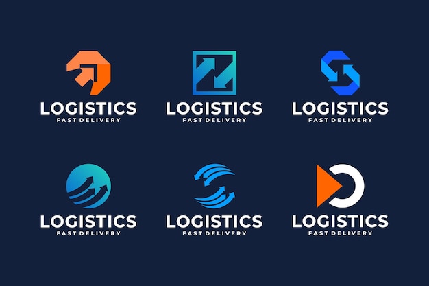 Verzameling van logistieke logo ontwerpsjabloon