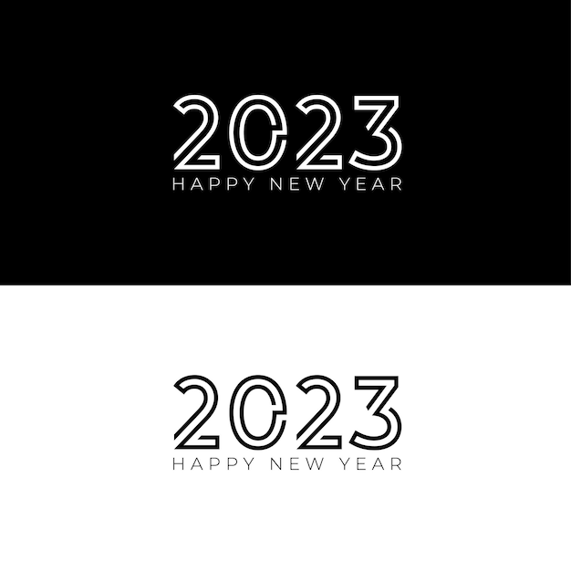 Verzameling van moderne Happy New Year 2023 design achtergrond Twenty Twenty Three design vector