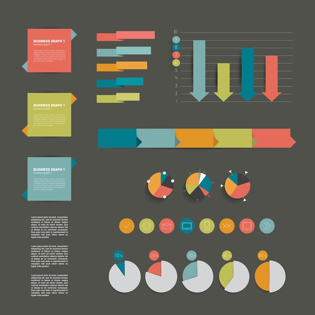 Verzameling van moderne platte infographic elementen. vector.