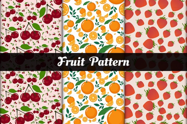 Verzameling van naadloos patroon met fruit