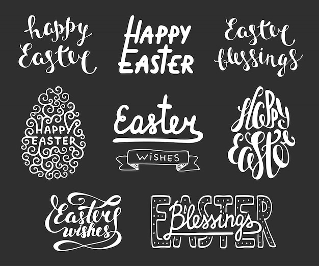 Verzameling van Pasen-typografie