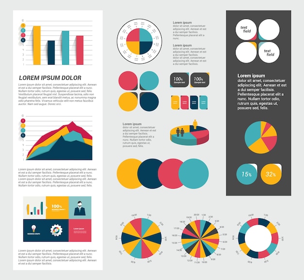 Verzameling van platte infographics-elementen.