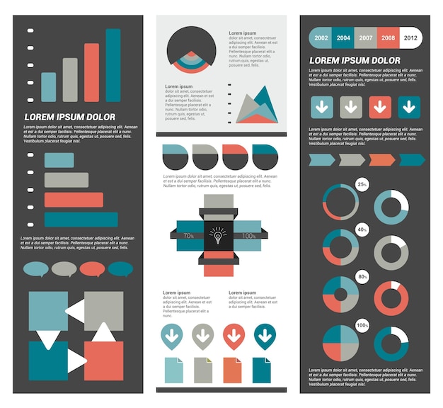 Vector verzameling van platte infographics-elementen.