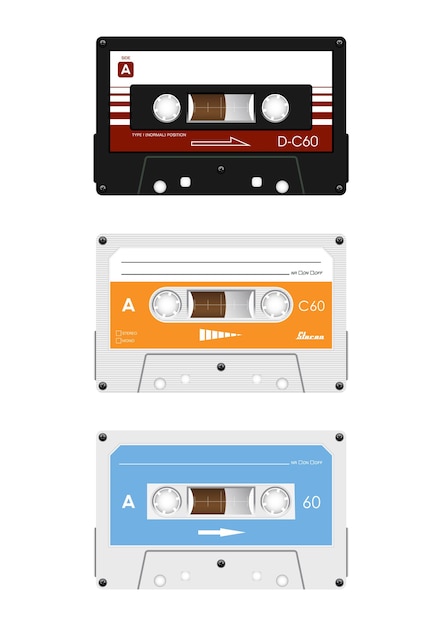 Verzameling van retro audiocassettes.