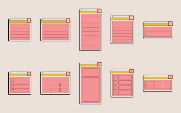 Verzameling van Retro Web UI Notes