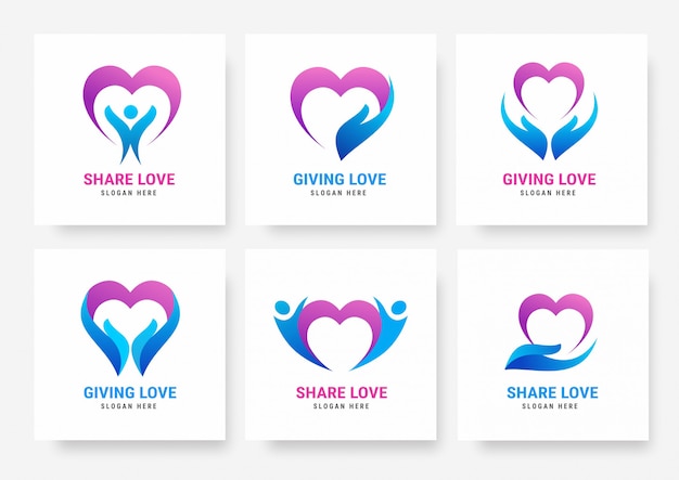 Verzameling van share love logo templates