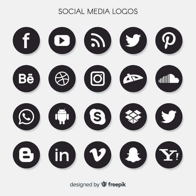Verzameling van social media-logo's