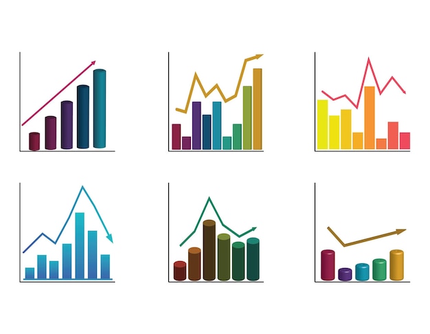 Verzameling van statistiek gekleurde vector