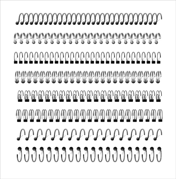 verzameling van steek spiraalbinding en scheidingswand van papier metalen spiraal