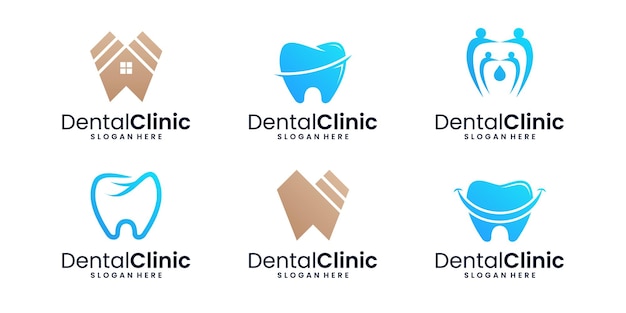 Verzameling van tandheelkundige kliniek logo concept tand logo symbool sjabloon