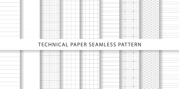 Verzameling van technisch papier naadloos patroon