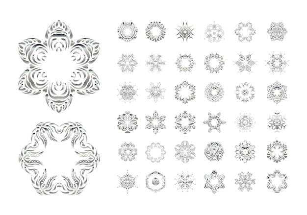 Verzameling van vector Arabische mandala op witte achtergrond