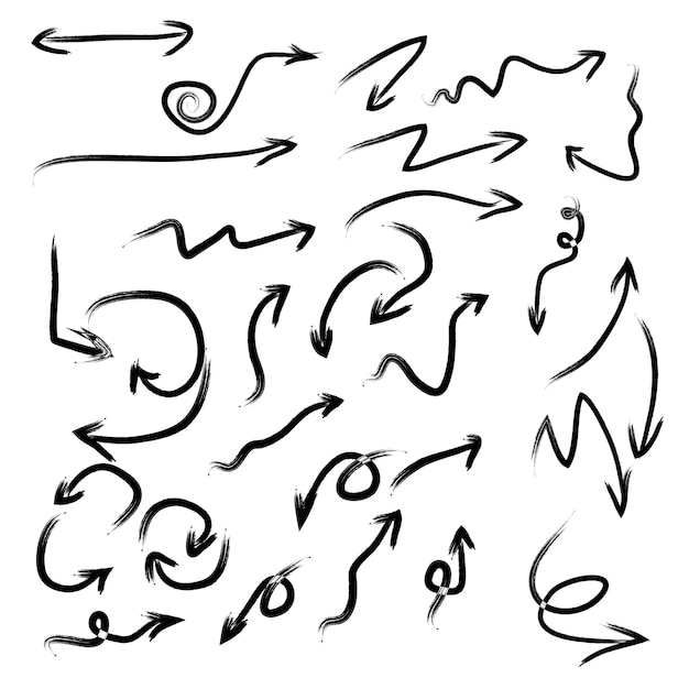 verzameling van vector grunge hand getrokken doodle pijlen