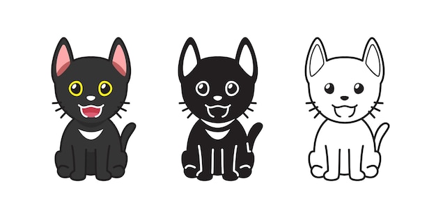 Verzameling van vector teken cartoon schattige kat voor ontwerp.