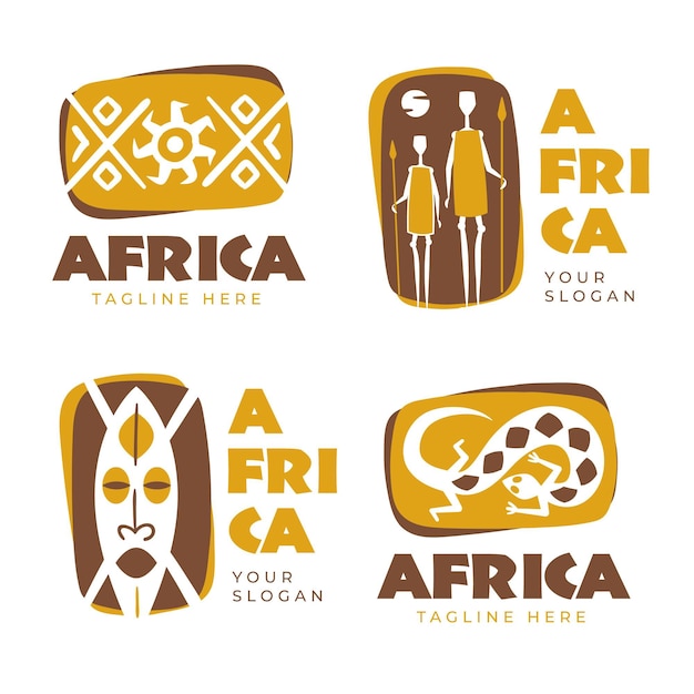 Vector verzameling van verschillende logo's van afrika