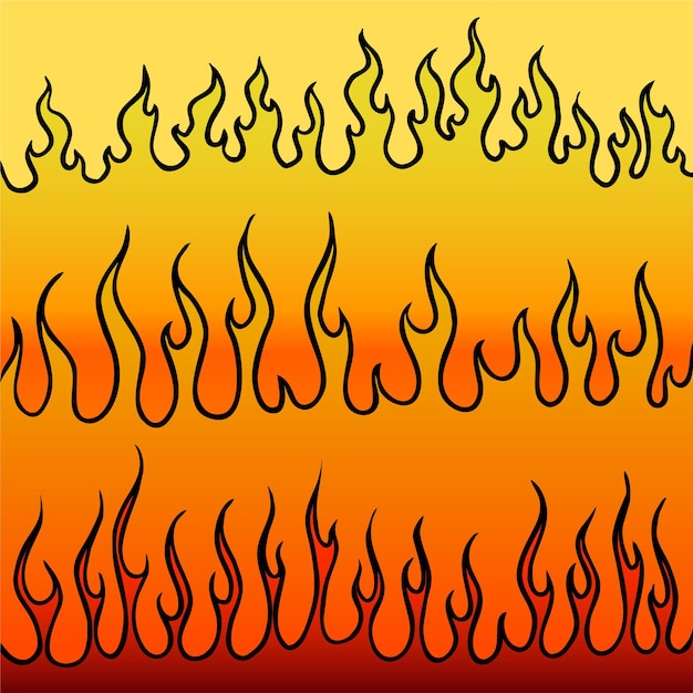 Vector verzameling van vlammen vectorillustratie